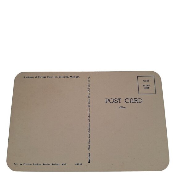 Postcard A Glimpse of Portage Point Inn Onekama Michigan - Picture 2 of 2